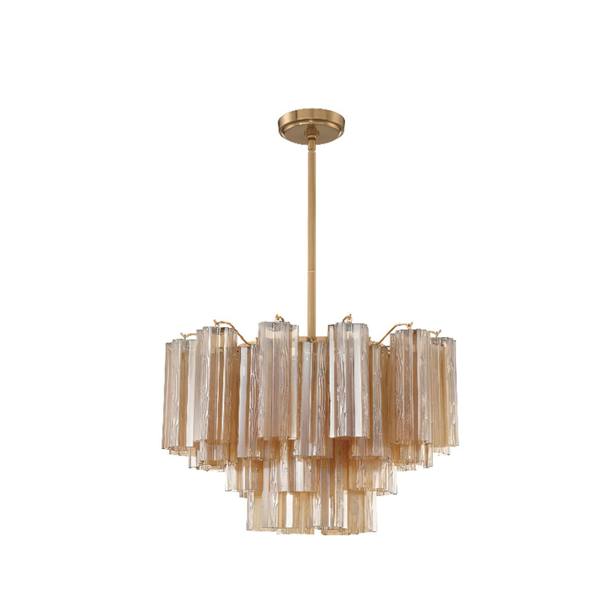 Art Deco Elegant Tiered Cascading Glass Chandelier Image - 7