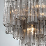 Art Deco Elegant Tiered Cascading Glass Chandelier Image - 8