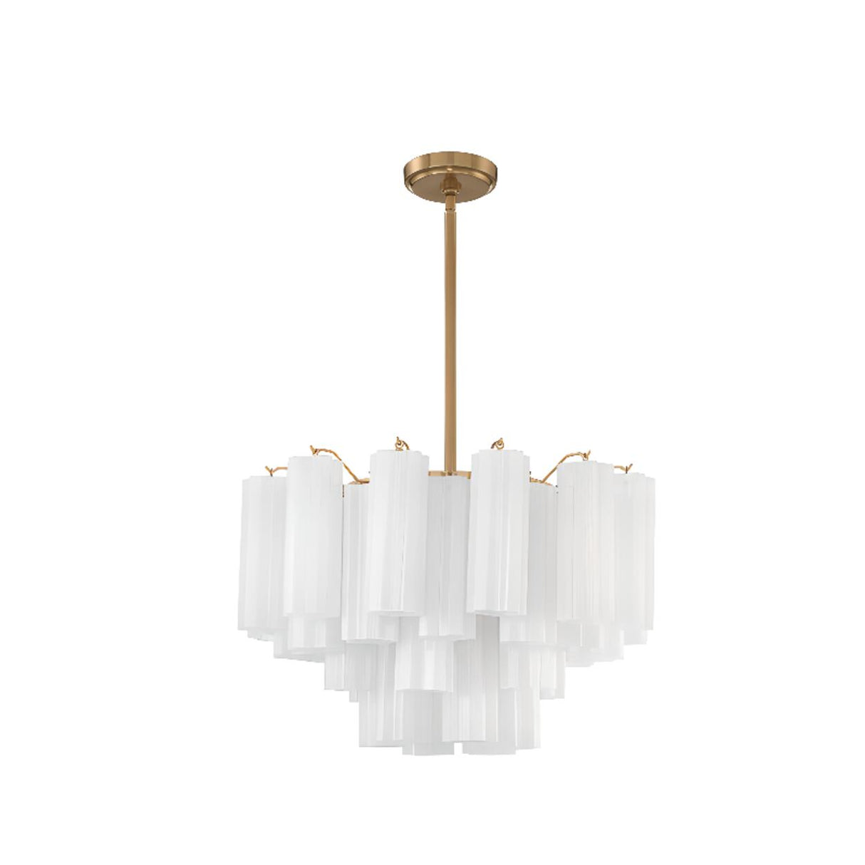Art Deco Elegant Tiered Cascading Glass Chandelier Image - 9