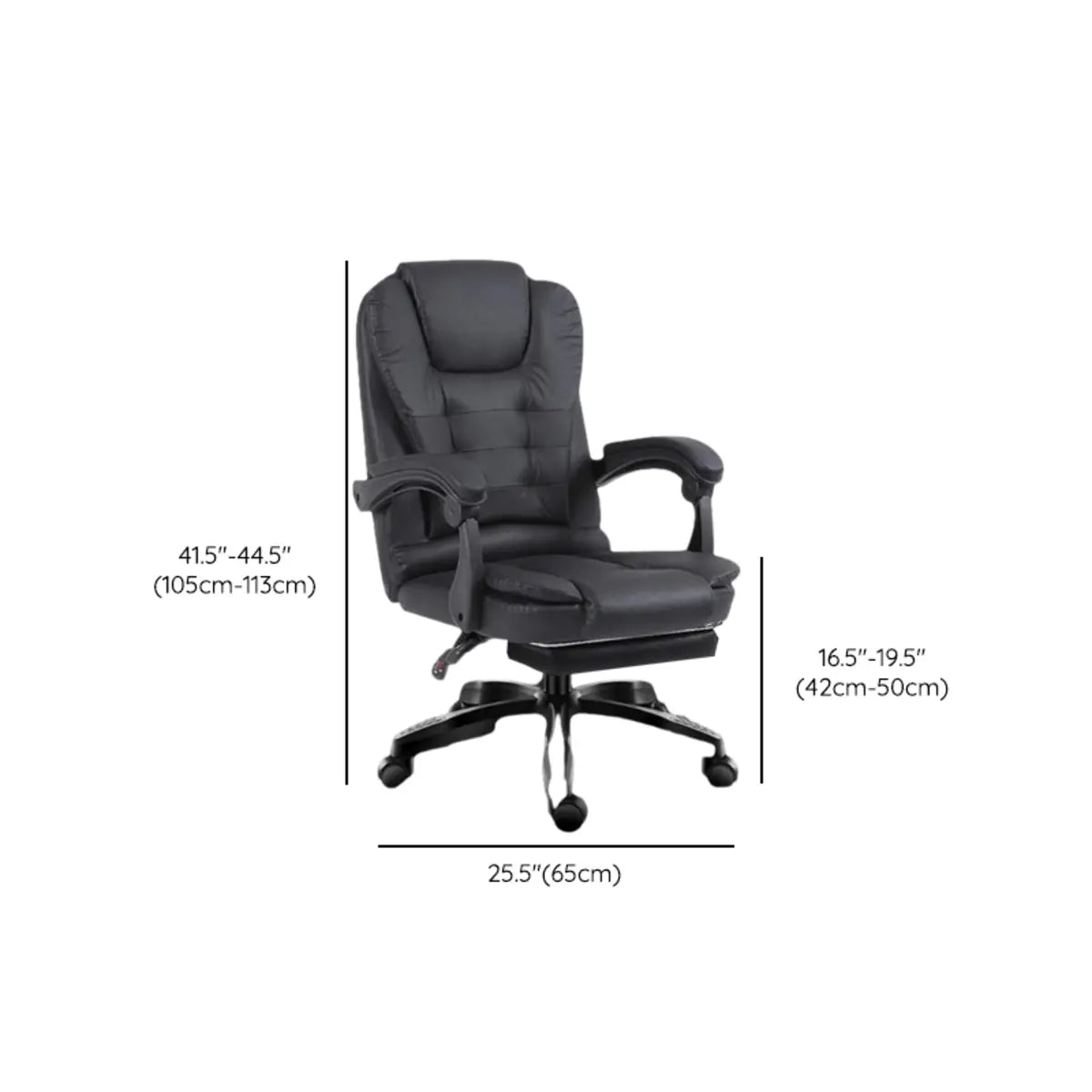 Art Deco Ergonomic Leather Office Chair with Headrest Image - 10