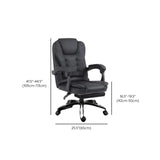 Art Deco Ergonomic Leather Office Chair with Headrest Image - 10