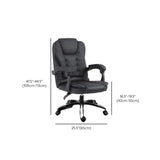 Art Deco Ergonomic Leather Office Chair with Headrest Image - 11