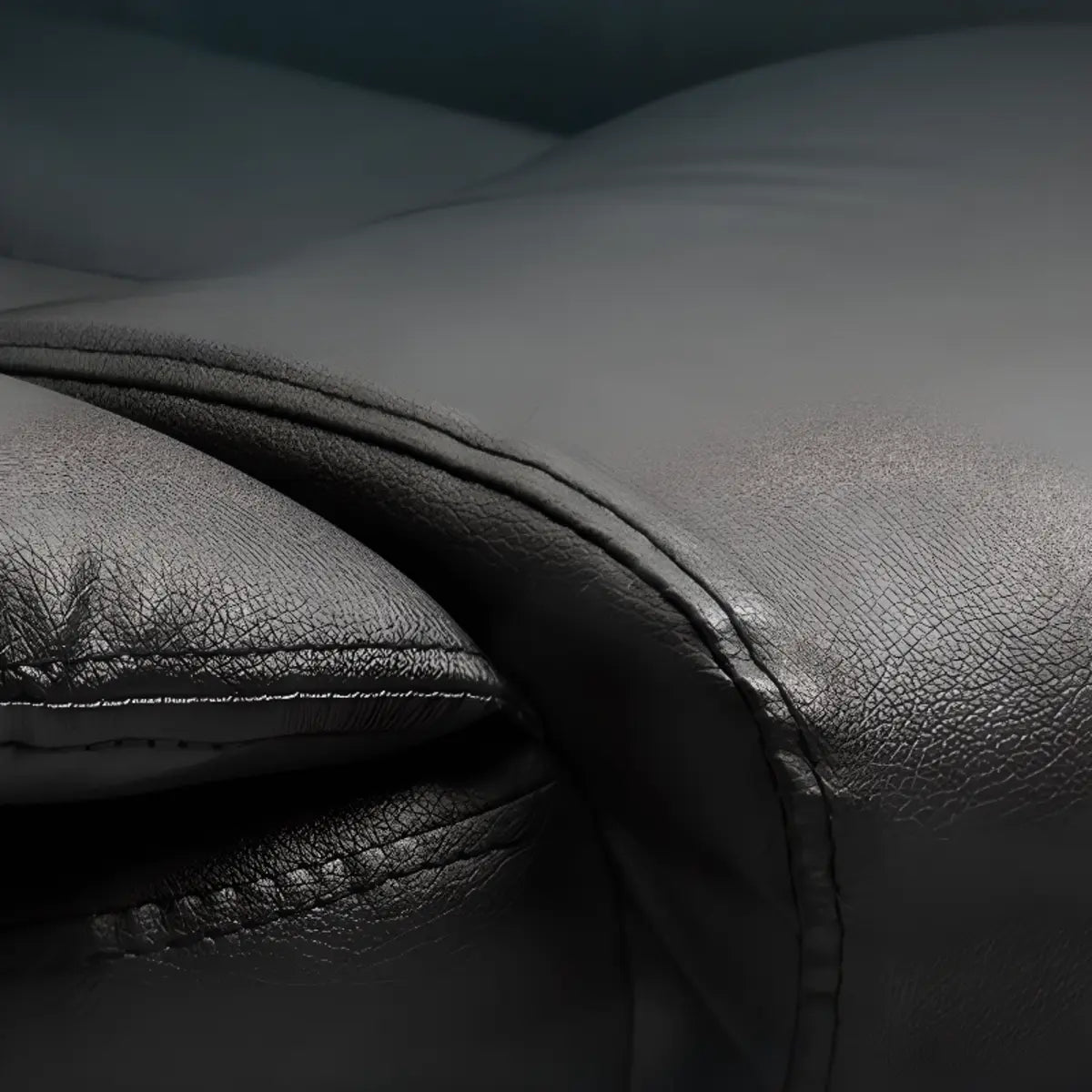 Art Deco Ergonomic Leather Office Chair with Headrest Image - 5