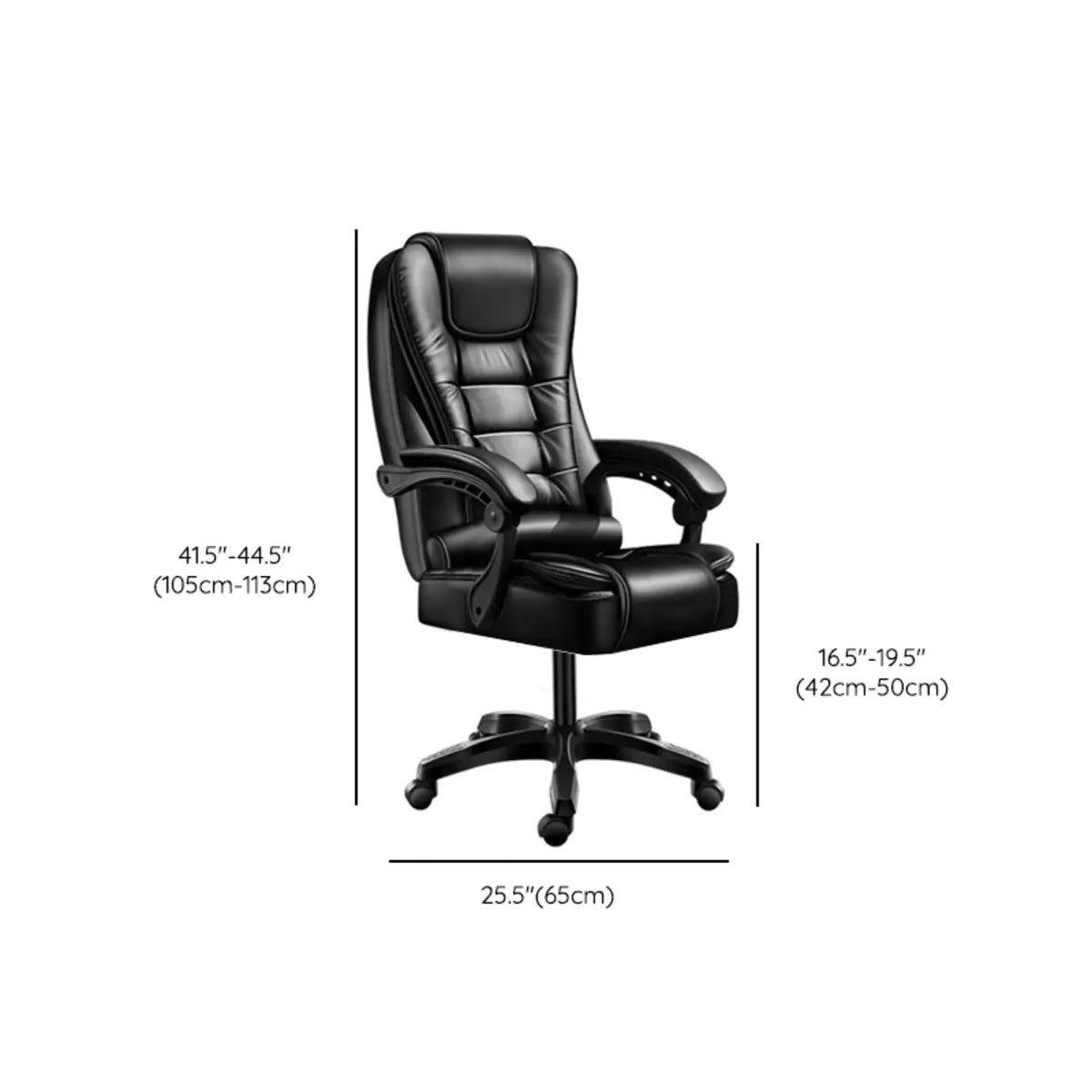 Art Deco Ergonomic Leather Office Chair with Headrest 