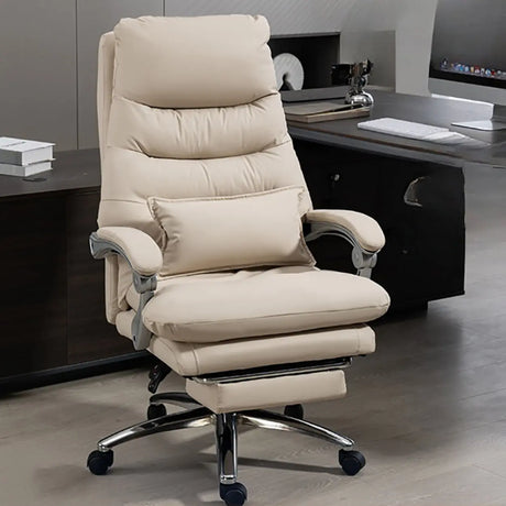 Art Deco Ergonomic Reclining Faux Leather Office Chair Image - 1