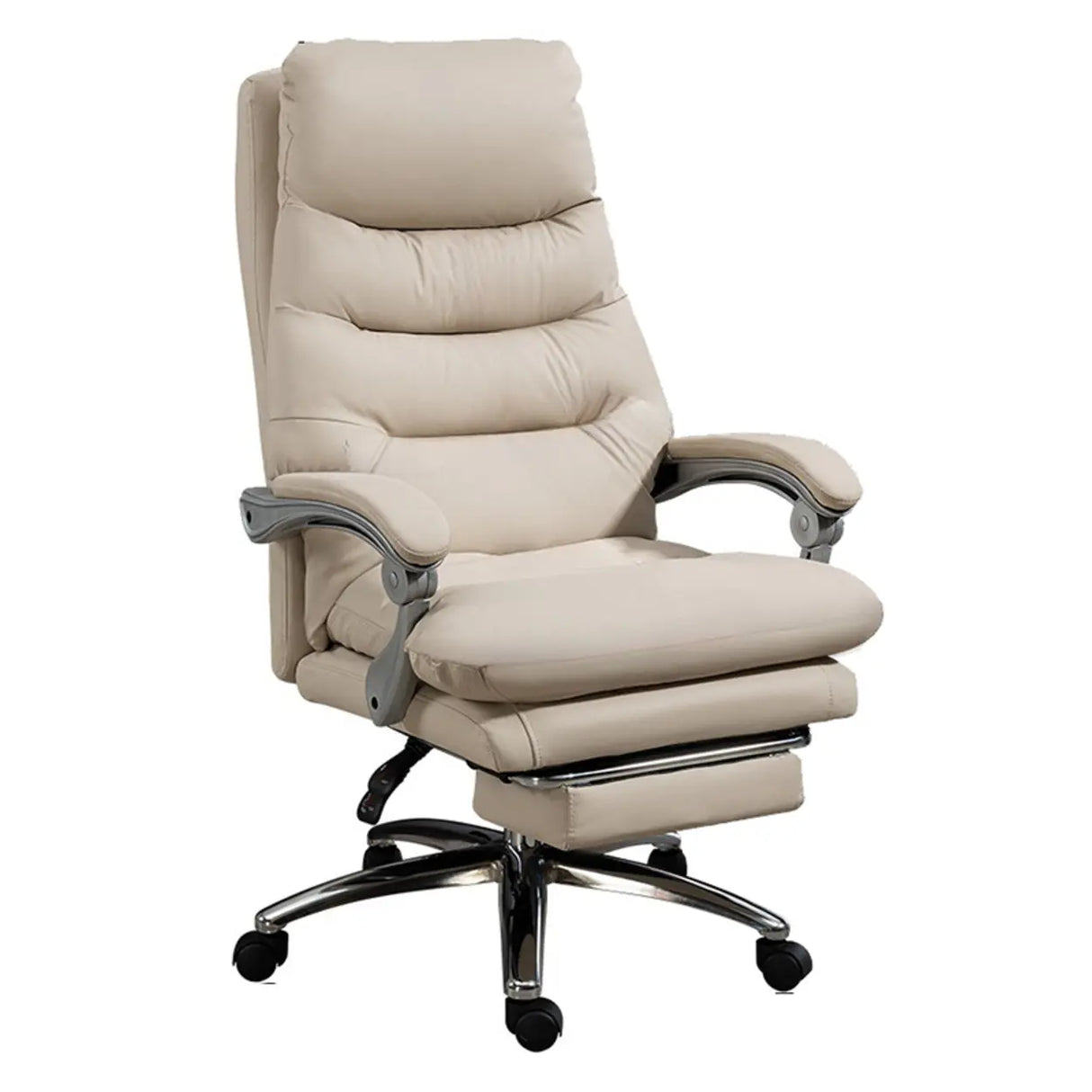 Art Deco Ergonomic Reclining Faux Leather Office Chair Image - 16