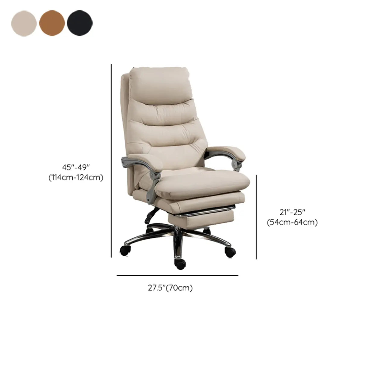Art Deco Ergonomic Reclining Faux Leather Office Chair 