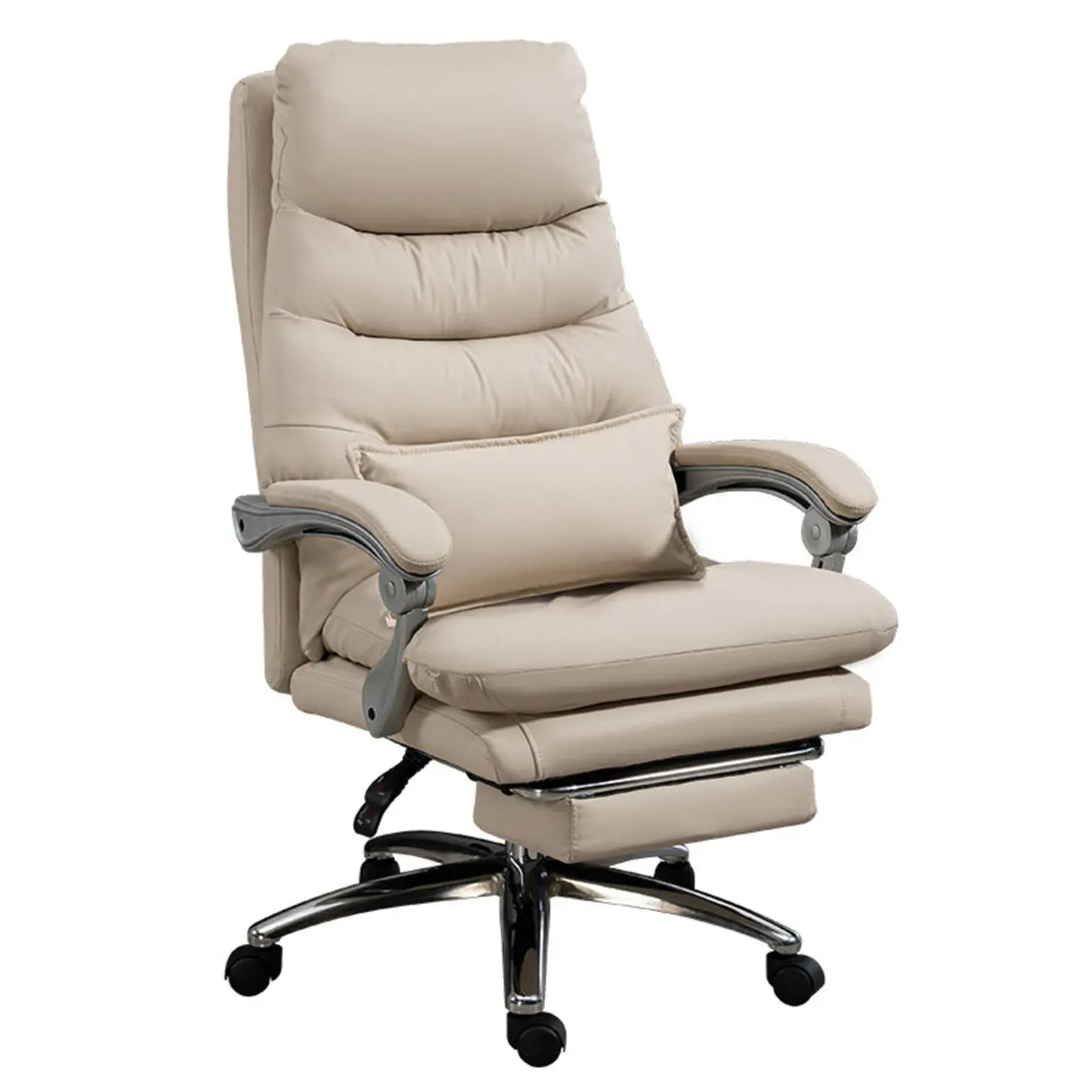 Art Deco Ergonomic Reclining Faux Leather Office Chair Image - 5