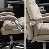 Art Deco Ergonomic Reclining Faux Leather Office Chair Image - 7