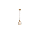 Art Deco Geometric Dome Clear Glassy Pendant Light Image - 2