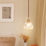 Art Deco Geometric Dome Clear Glassy Pendant Light Image - 3