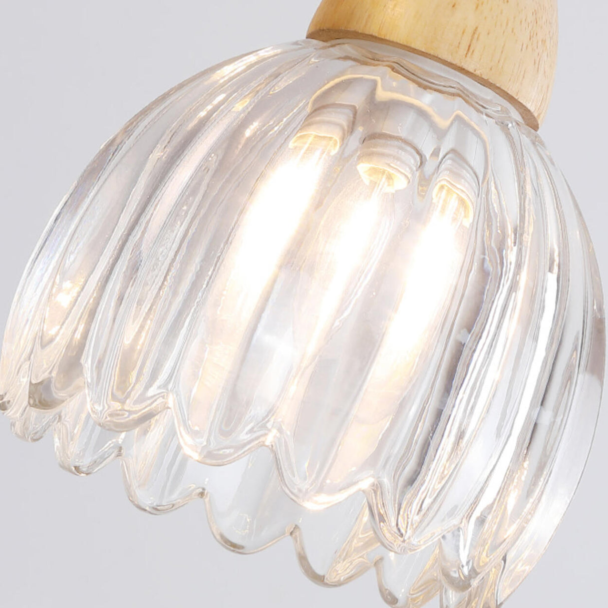 Art Deco Geometric Dome Clear Glassy Pendant Light Image - 9