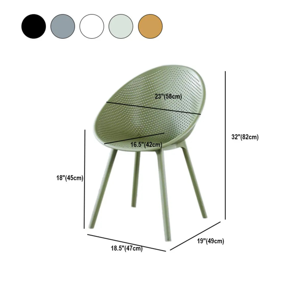 Art Deco Green and Yellow Round Synthetic Office Chair 