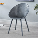 Art Deco Green and Yellow Round Synthetic Office Chair Image - 4