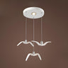 Art Deco Modern White Bird Seagull Round Pendant Light Image - 2