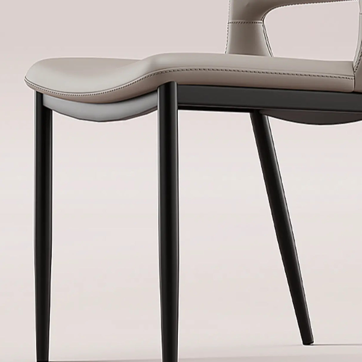 Art Deco Orange Armless Dining Chair with Airy Back Image - 10