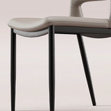Art Deco Orange Armless Dining Chair with Airy Back Image - 10