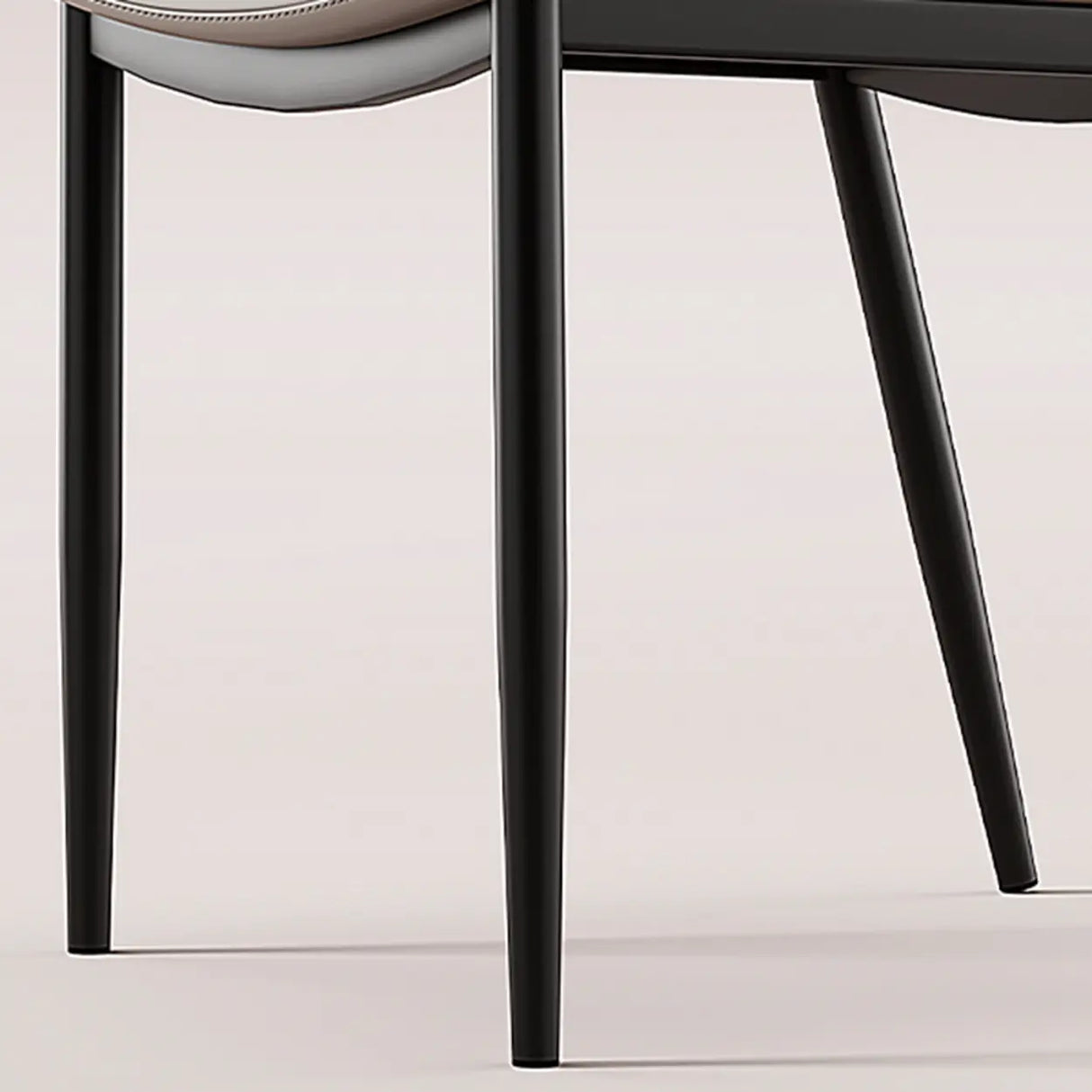 Art Deco Orange Armless Dining Chair with Airy Back Image - 11