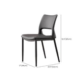 Art Deco Orange Armless Dining Chair with Airy Back #size