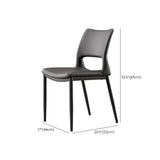 Art Deco Orange Armless Dining Chair with Airy Back #size
