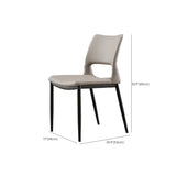 Art Deco Orange Armless Dining Chair with Airy Back Image - 14