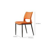 Art Deco Orange Armless Dining Chair with Airy Back Image - 15