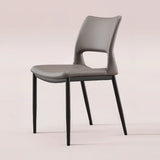 Art Deco Orange Armless Dining Chair with Airy Back Image - 2