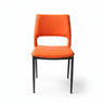 Art Deco Orange Armless Dining Chair with Airy Back Image - 3