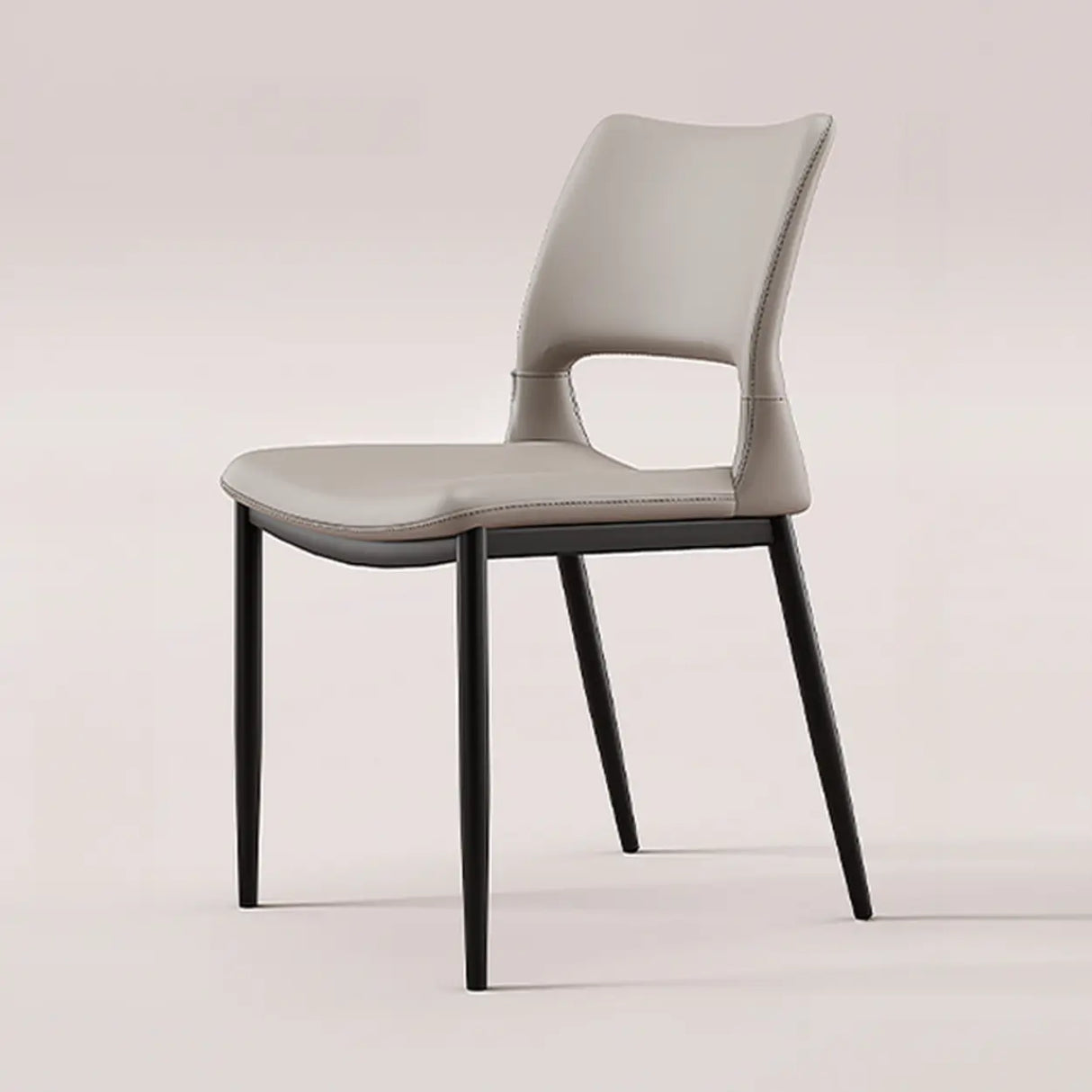 Art Deco Orange Armless Dining Chair with Airy Back Image - 5