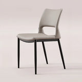 Art Deco Orange Armless Dining Chair with Airy Back Image - 5