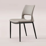 Art Deco Orange Armless Dining Chair with Airy Back Image - 5