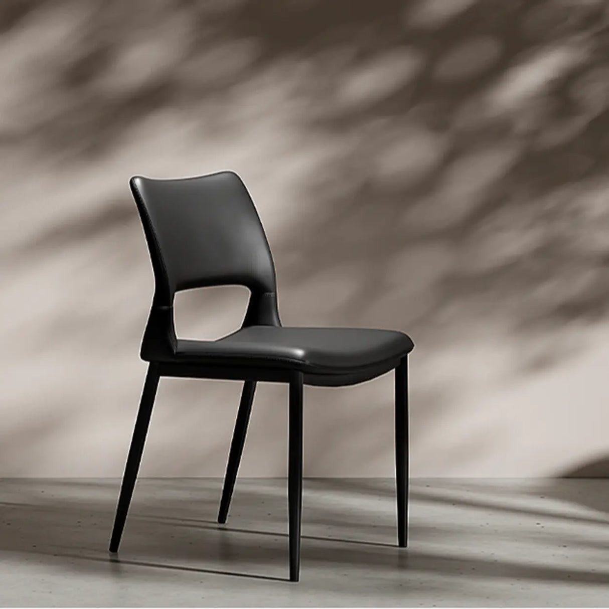 Art Deco Orange Armless Dining Chair with Airy Back Image - 8