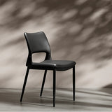 Art Deco Orange Armless Dining Chair with Airy Back Image - 8