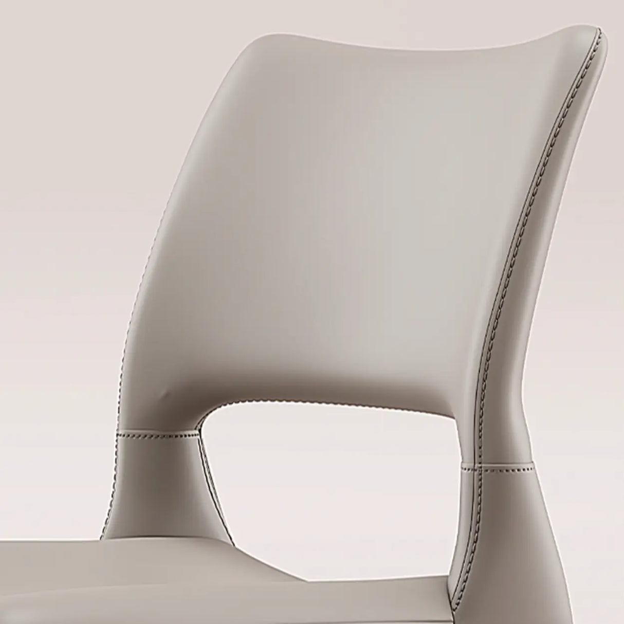 Art Deco Orange Armless Dining Chair with Airy Back Image - 9