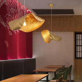 Art Deco Organic Curved Copper Pendant Light Flexible Length Image - 17