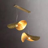 Art Deco Organic Curved Copper Pendant Light Flexible Length Image - 2