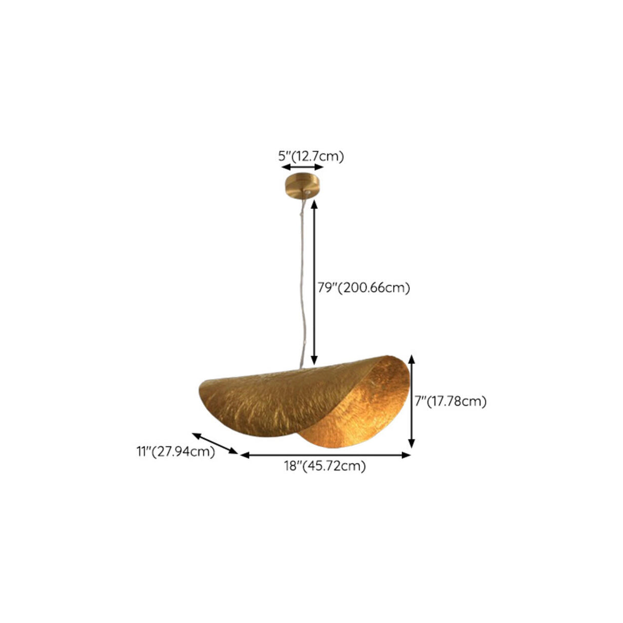 Art Deco Organic Curved Copper Pendant Light Flexible Length Image - 20