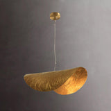 Art Deco Organic Curved Copper Pendant Light Flexible Length Image - 5