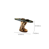 Art Deco Spiral Glass Bronze Base Oval Console Table Image - 10