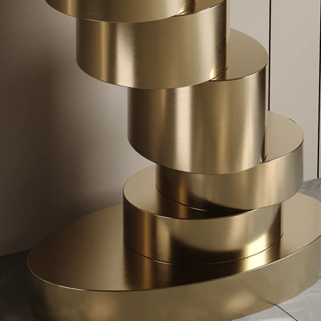 Art Deco Spiral Glass Bronze Base Oval Console Table Image - 7