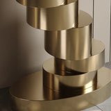 Art Deco Spiral Glass Bronze Base Oval Console Table Image - 7