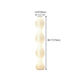 Art Deco Wave Patterned Column Metal Floor Lamp #size