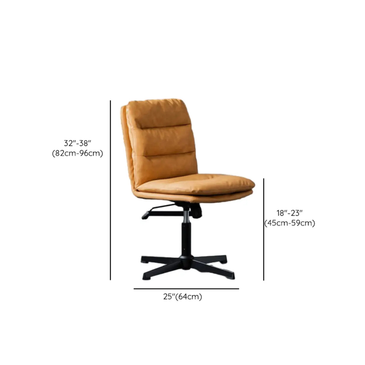 Art Deco Yellow Tilt Swivel Ergonomic Leather Office Chair Image - 13