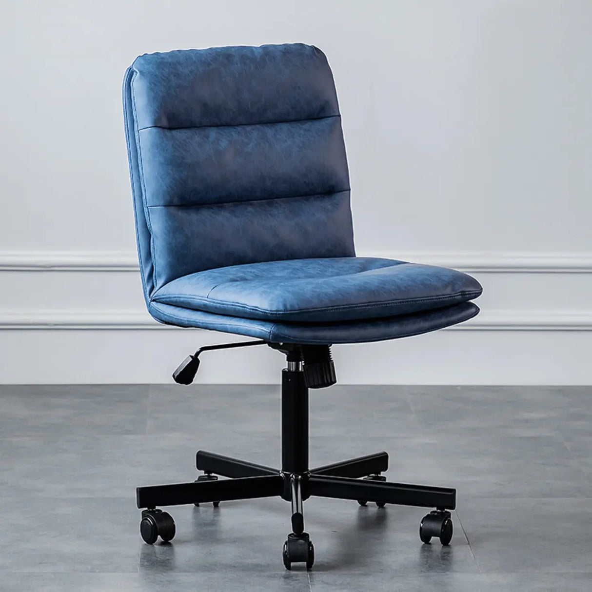 Art Deco Yellow Tilt Swivel Ergonomic Leather Office Chair Image - 3
