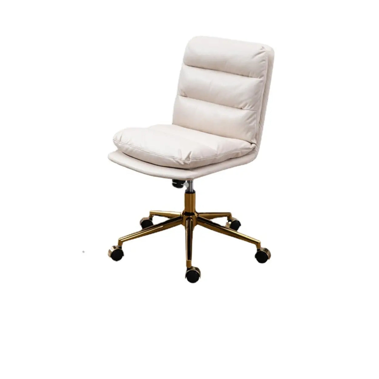 Art Deco Yellow Tilt Swivel Ergonomic Leather Office Chair Image - 4