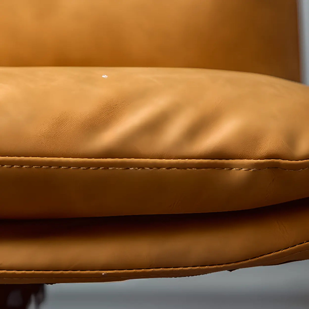 Art Deco Yellow Tilt Swivel Ergonomic Leather Office Chair Image - 7