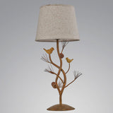 Art Tree-Shaped Base Fabric Shade Bedside Table Lamp Image - 7