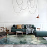 Artistic Abstract Green Polyester Non-Slip Area Rug Image - 1