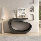 Artistic Abstract Metal Twist Design Black Console Table Image - 3