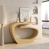 Artistic Abstract Metal Twist Design Black Console Table Image - 6